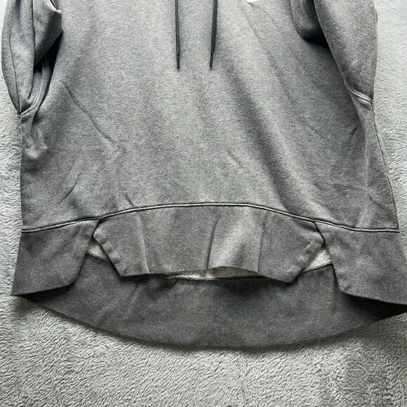 Nike Hoodie Sweatshirt Womens Medium Gray Cropped Pullover Fleece High Low Hem - Picture 5 of 9